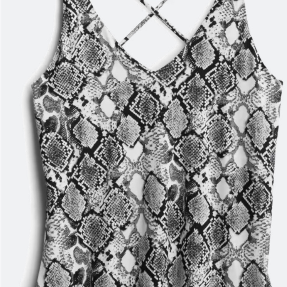 Gray Backless Crop Camisole with Criss-Cross Straps